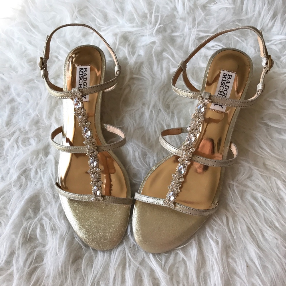 Badgley Mischka Carley Wedge Bridal Sandal